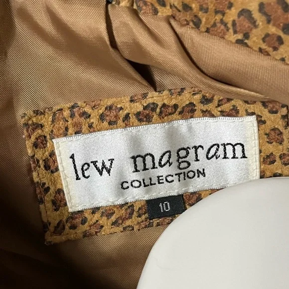 Lew Magram Collection Leopard Print Leather Jacket Size 10 - Picture 5 of 5
